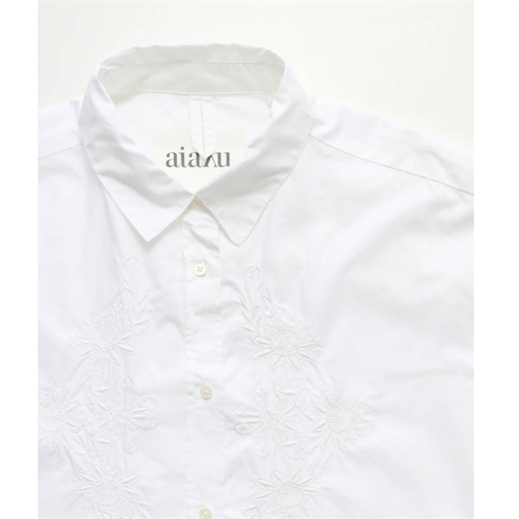 Aiayu Shirt Embroidery Skjorte, Hvid 